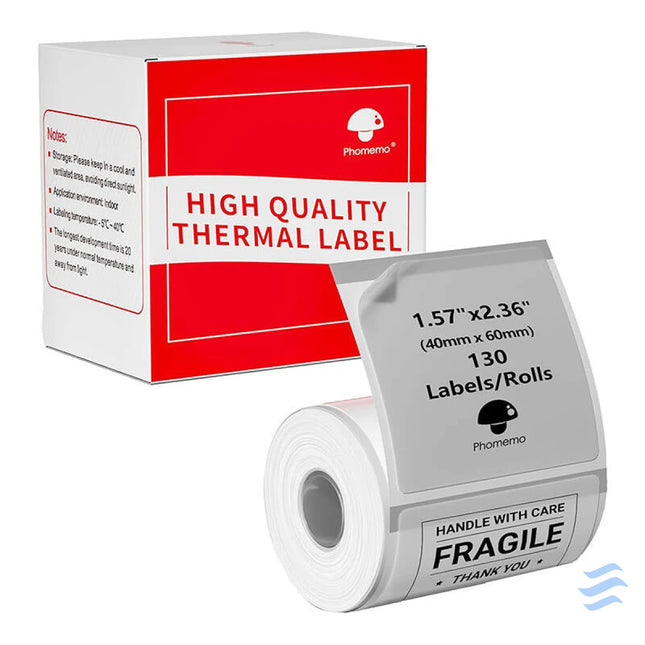 Phomemo sticker labels 40x60mm 130 pcs. (transparent) Labels