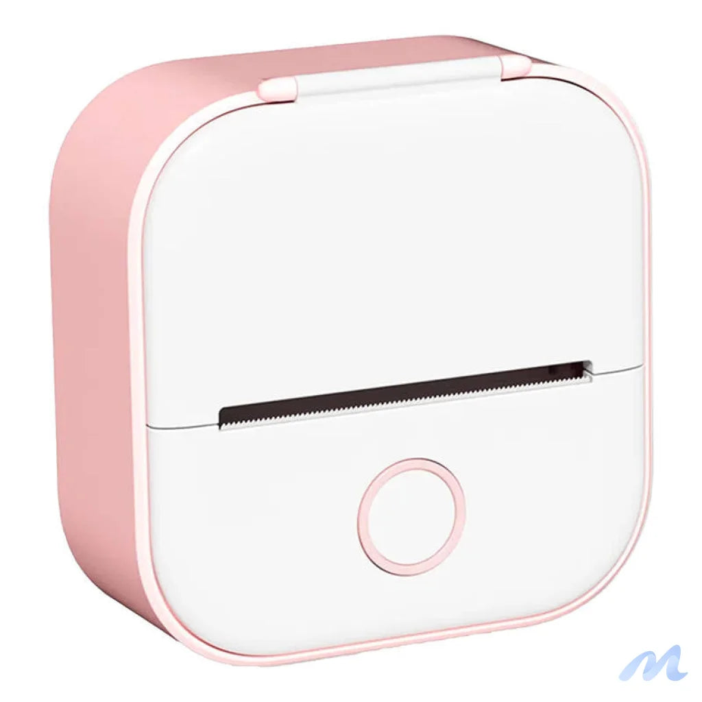 Phomemo T02 portable label printer pink and white