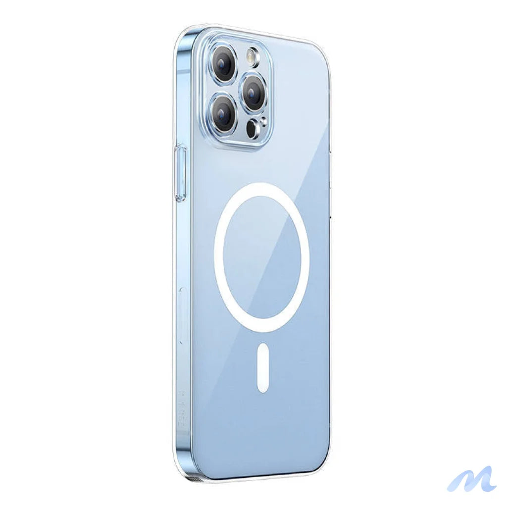 Phone case Baseus Magnetic Crystal Clear for iPhone 13 Pro (transparent) with all-tempered-glass screen protector and cleaning kit