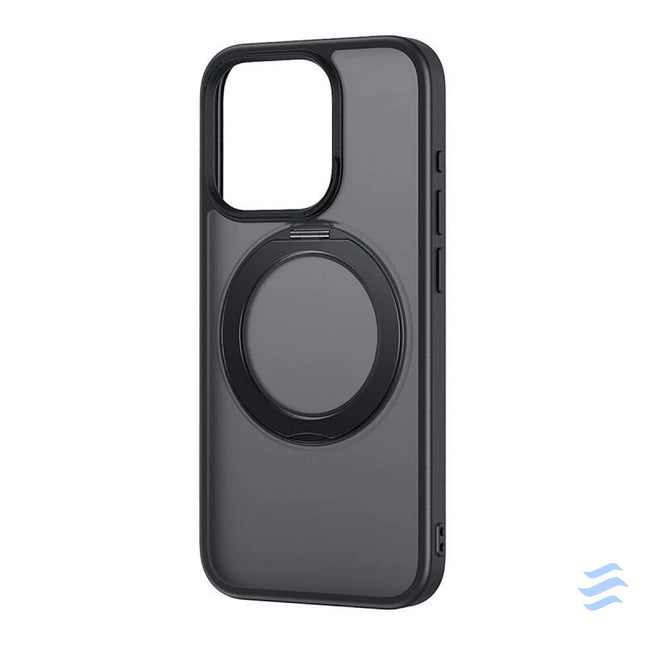 Phone Case Baseus SkyRing Magnetic with Stand for iP 15 Pro + tempered glass and cleaning kit (black) Protective cases