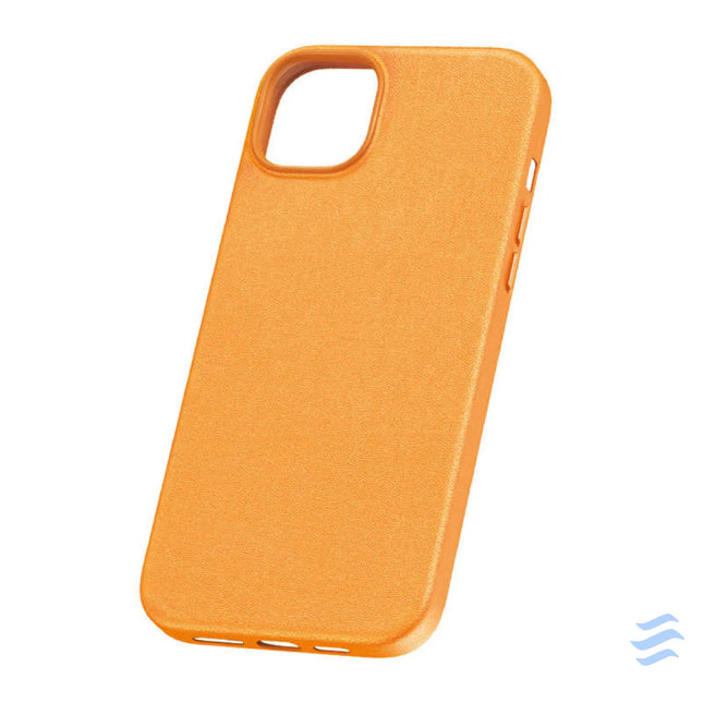 Phone Case for iPhone 15 Plus Baseus Fauxther Series (Orange) Protective cases for smartphones