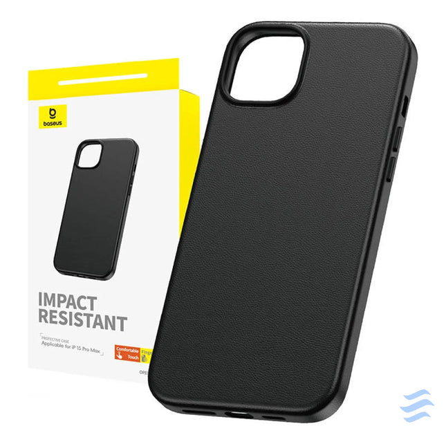 Phone Case for iPhone 15 ProMax Baseus Fauxther Series (Black) Protective cases for smartphones