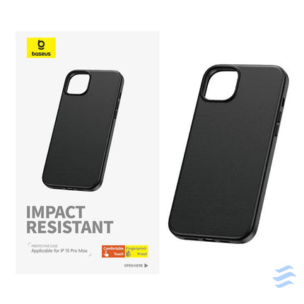 Phone Case for iPhone 15 ProMax Baseus Fauxther Series (Black) Protective cases for smartphones