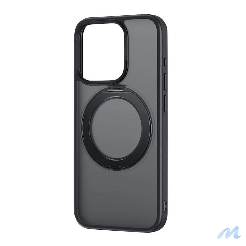 Phone Case with Stand Baseus SkyRing 360° for iP 15 +tempered-glass and cleaning kit (black)