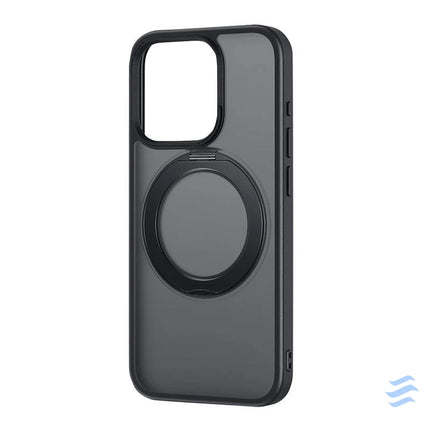 Phone Case with Stand Baseus SkyRing 360° for iP 15 + tempered glass and cleaning kit (black) Protective cases for