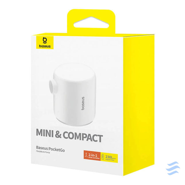 Portable Air Pump Baseus PocketGo (White) Camping