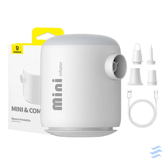 Portable Air Pump Baseus PocketGo (White) Camping
