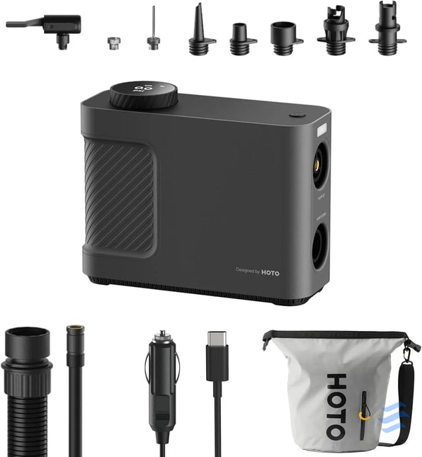 Portable compressor pump HOTO QWCQB002 (3x 2500 mAh 150 PSI 350 L 12V) Mini compressors