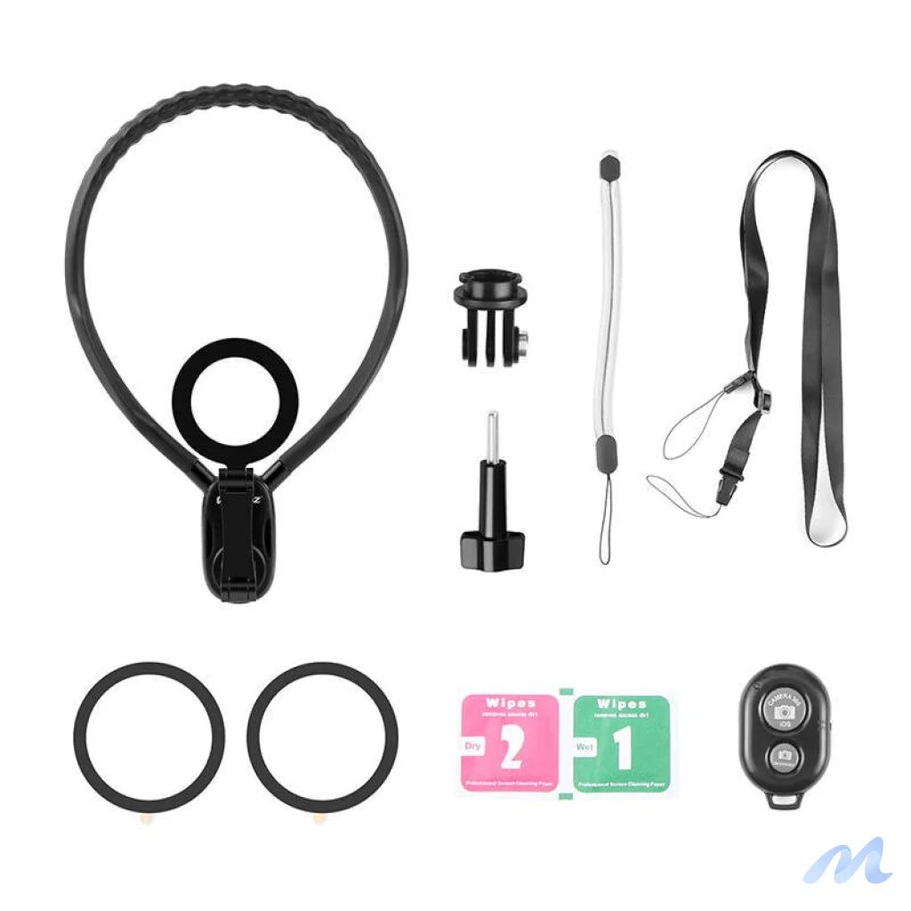 POV PULUZ neckband with attachment for sports cameras (DJI, GoPro, Insta360) and phones (Apple) (black)