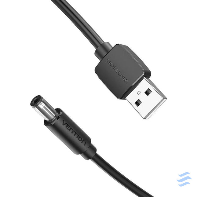 Power Cable USB 2.0 to DC 5.5mm Barrel Jack 5V Vention CEYBF 1m (black) Power cables