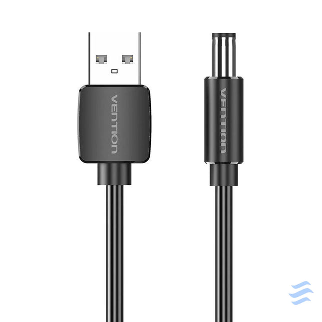 Power Cable USB 2.0 to DC 5.5mm Barrel Jack 5V Vention CEYBF 1m (black) Power cables