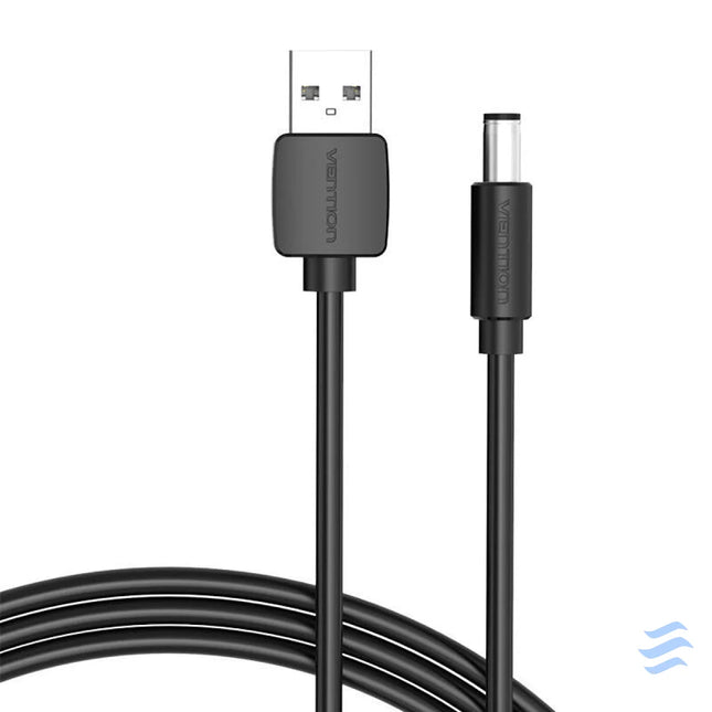 Power Cable USB 2.0 to DC 5.5mm Barrel Jack 5V Vention CEYBG 1,5m (black) Power cables