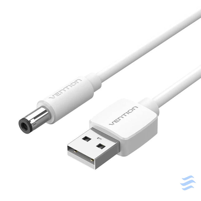 Power Cable USB 2.0 to DC 5.5mm Barrel Jack 5V Vention CEYWG 1,5m (white) Power cables