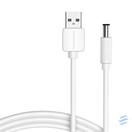 Power Cable USB 2.0 to DC 5.5mm Barrel Jack 5V Vention CEYWG 1,5m (white) Power cables