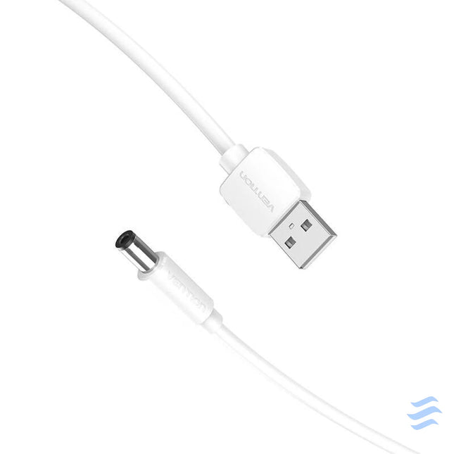 Power Cable USB 2.0 to DC 5.5mm Barrel Jack 5V Vention CEYWG 1,5m (white) Power cables