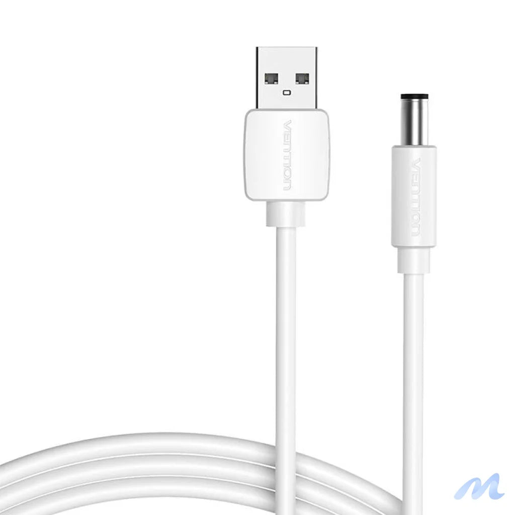 Power Cable USB 2.0 to DC 5.5mm Barrel Jack 5V Vention CEYWG 1,5m (white)