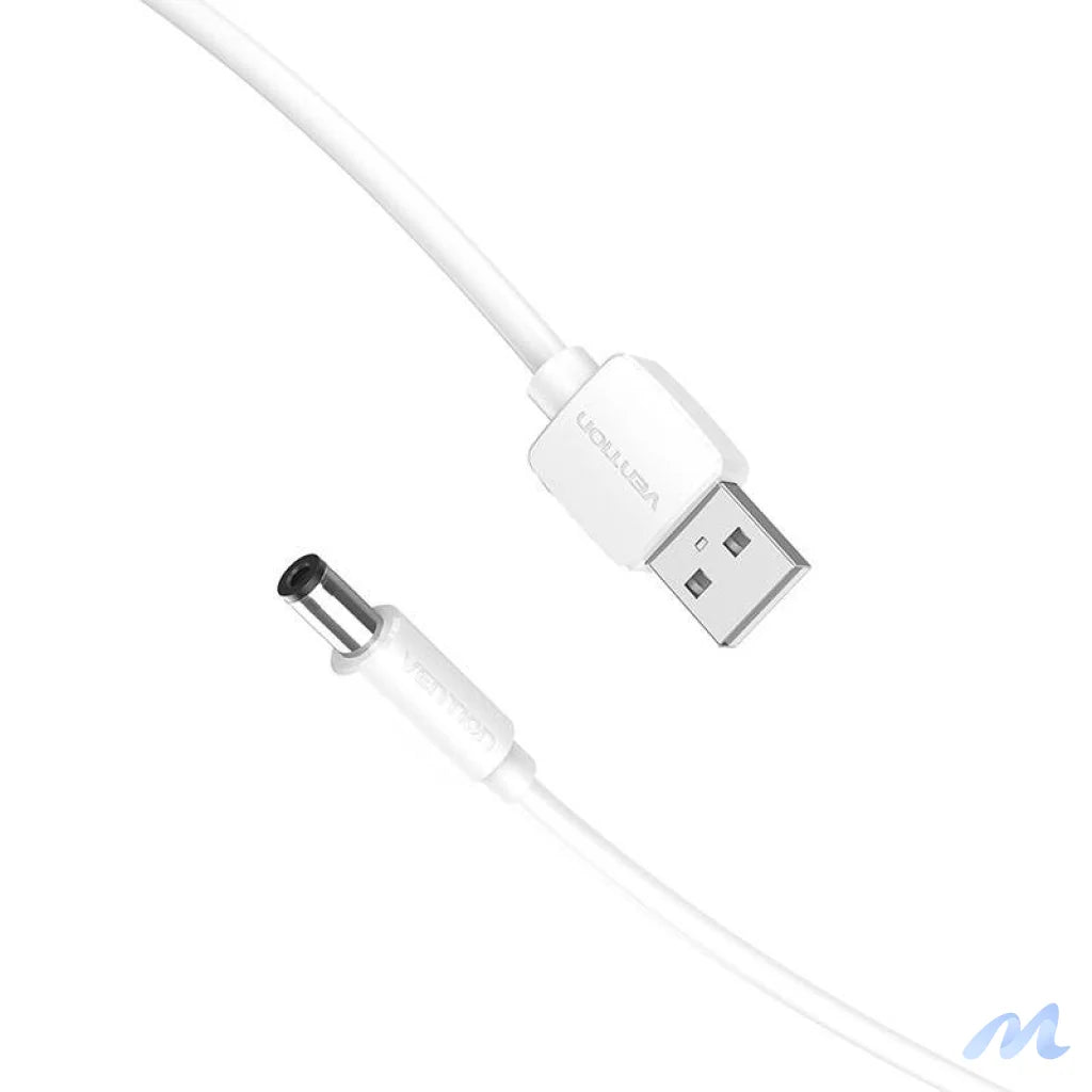 Power Cable USB 2.0 to DC 5.5mm Barrel Jack 5V Vention CEYWG 1,5m (white)