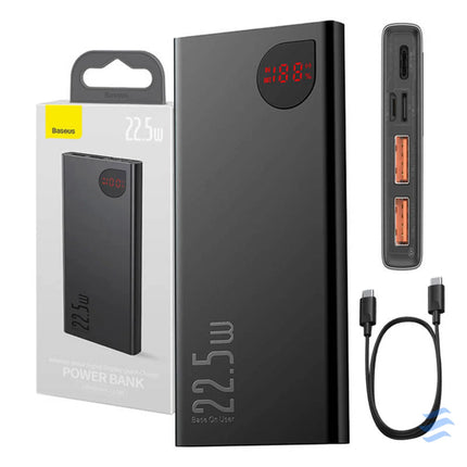 Powerbank Baseus Adaman Metal 10000mAh 2xUSB USB C Lightning MicroUSB 22.5W (black) Powerbanks