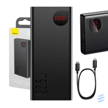Powerbank Baseus Adaman Metal 20000mAh 2xUSB USB C Lightning microUSB 22.5W (black) Powerbanks