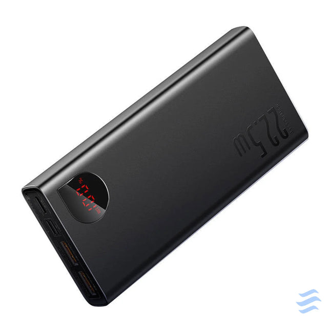 Powerbank Baseus Adaman Metal 20000mAh 2xUSB USB C Lightning microUSB 22.5W (black) Powerbanks