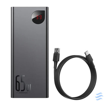 Powerbank Baseus Adaman Metal 20000mAh PD QC 3.0 65W 2xUSB + USB C + micro USB (Black) Powerbanks