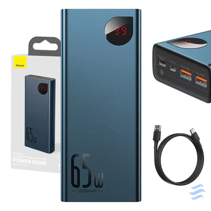 Powerbank Baseus Adaman Metal 20000mAh PD QC 3.0 65W 2xUSB + USB C + micro USB (Blue) Powerbanks