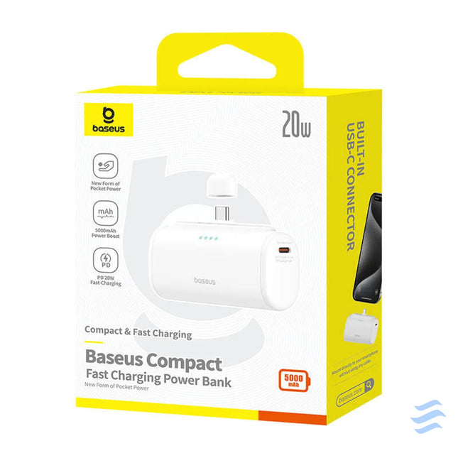 Powerbank Baseus Compact 5000mAh 20W USB C (biały) Powerbanks