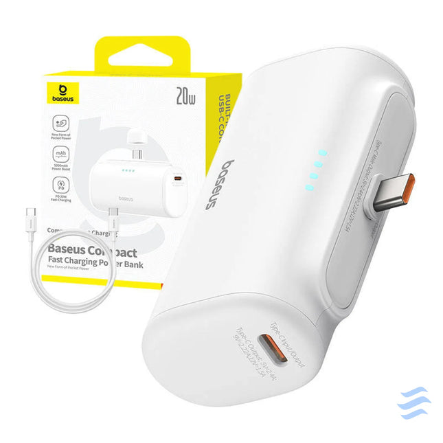 Powerbank Baseus Compact 5000mAh 20W USB C (biały) Powerbanks