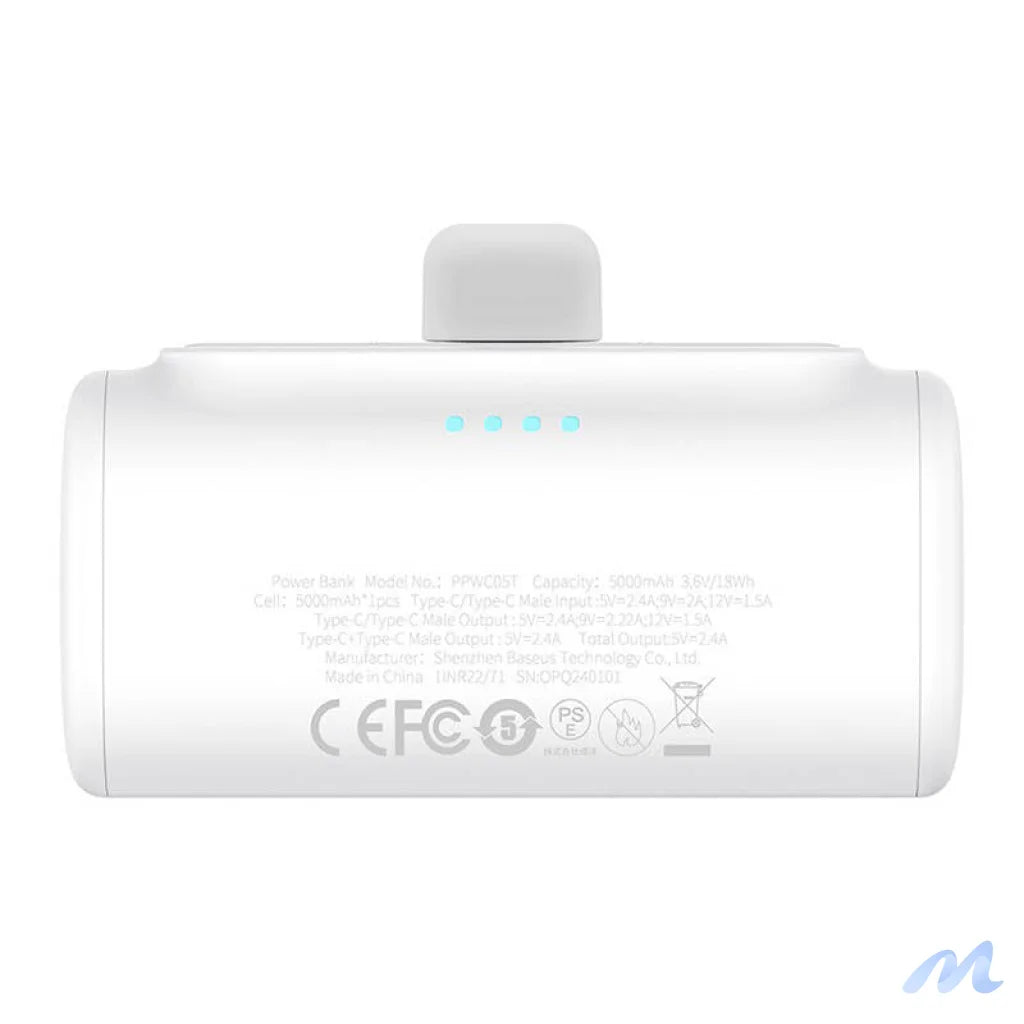 Powerbank Baseus Compact 5000mAh, 20W, USB-C (biały)