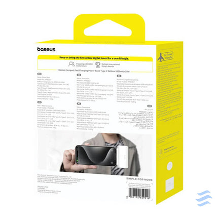Powerbank Baseus Compact 5000mAh 20W USB C (biały) Powerbanks