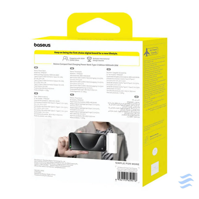 Powerbank Baseus Compact 5000mAh 20W USB C (biały) Powerbanks