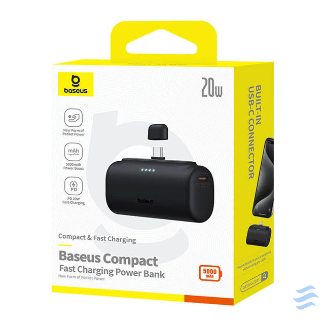Powerbank Baseus Compact 5000mAh 20W USB C (czarny) Powerbanks