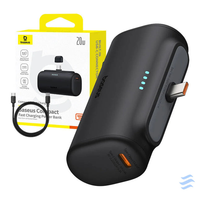 Powerbank Baseus Compact 5000mAh 20W USB C (czarny) Powerbanks