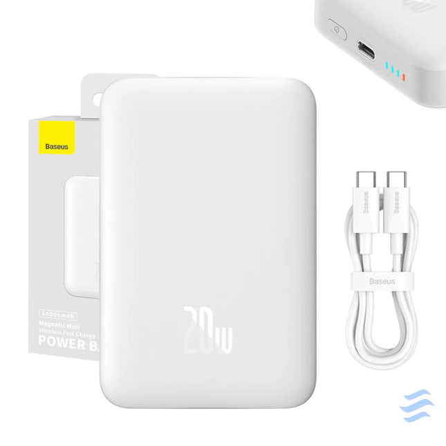 Powerbank Baseus Magnetic 10000mAh USB C 20W MagSafe (white) Powerbanks