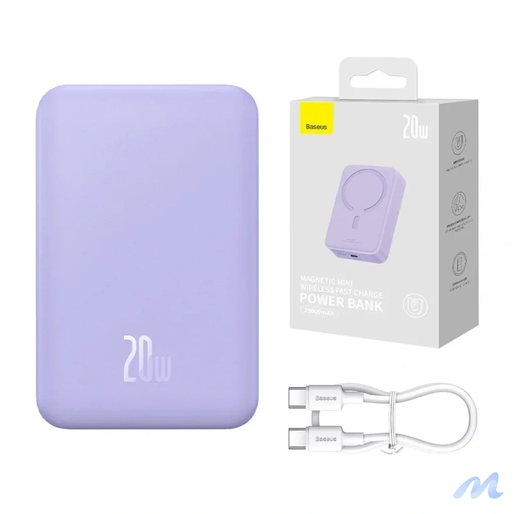 Powerbank Baseus Magnetic Mini 20000mAh, USB-C  20W MagSafe (purple)