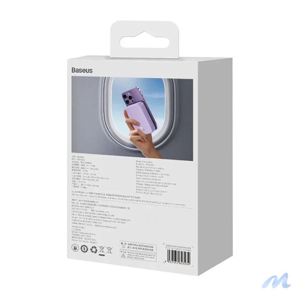 Powerbank Baseus Magnetic Mini 20000mAh, USB-C  20W MagSafe (purple)