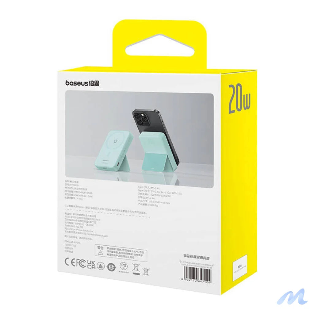 Powerbank Baseus MagPro Magnetic 5000mAh 20W, MagSafe (mint)