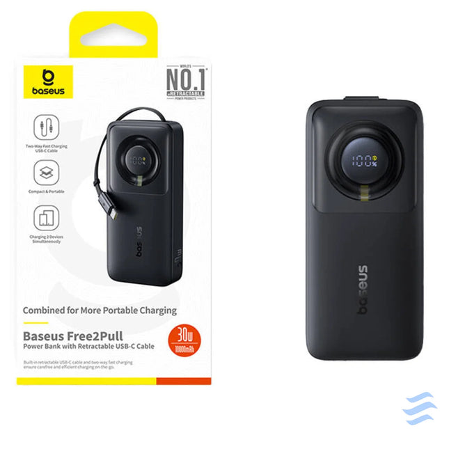 Powerbank Baseus OS Free2Pull 10000mAh 30W + cable (black) Powerbanks