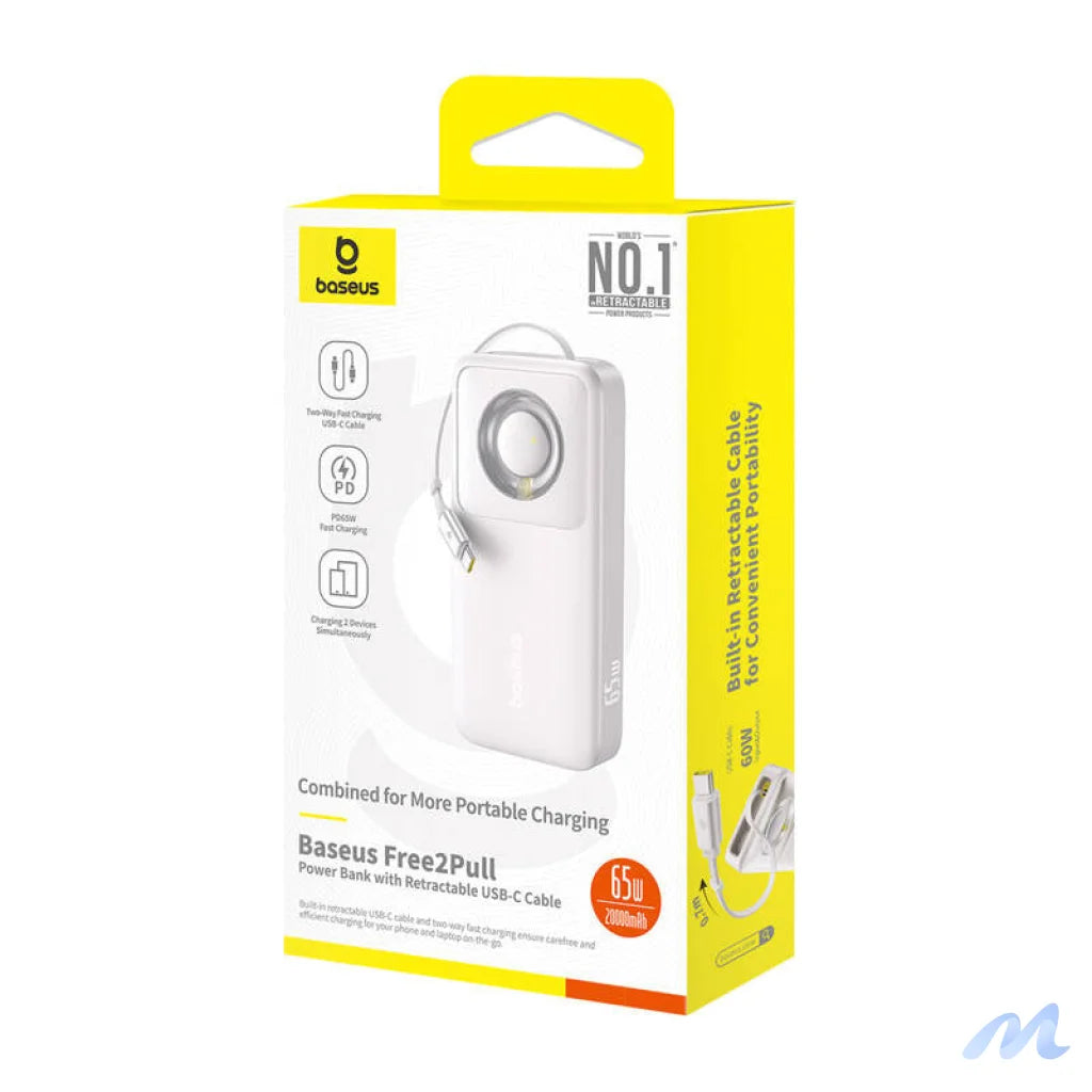 Powerbank Baseus OS Free2Pull 20000mAh 65W + cable (szary)