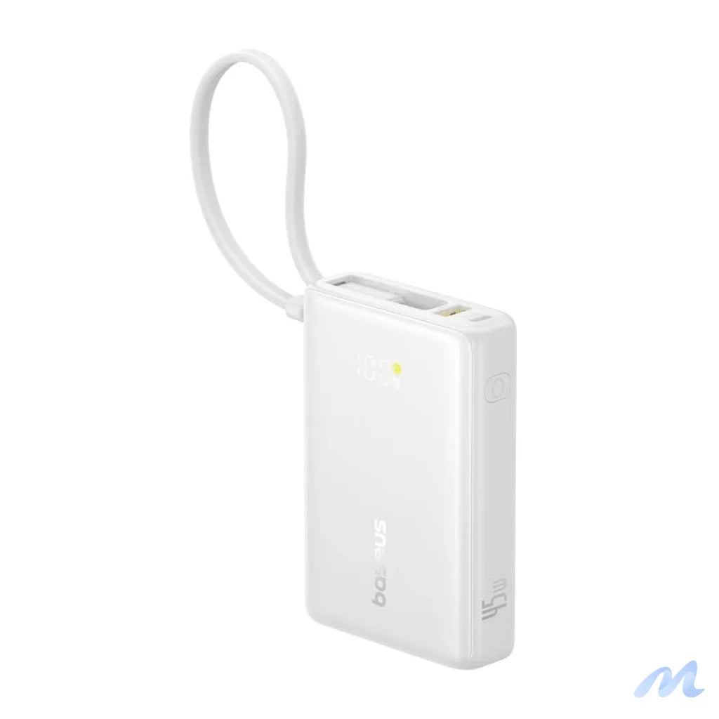 Powerbank Baseus PicoGo Digital Display 10000mAh 45W (biały)