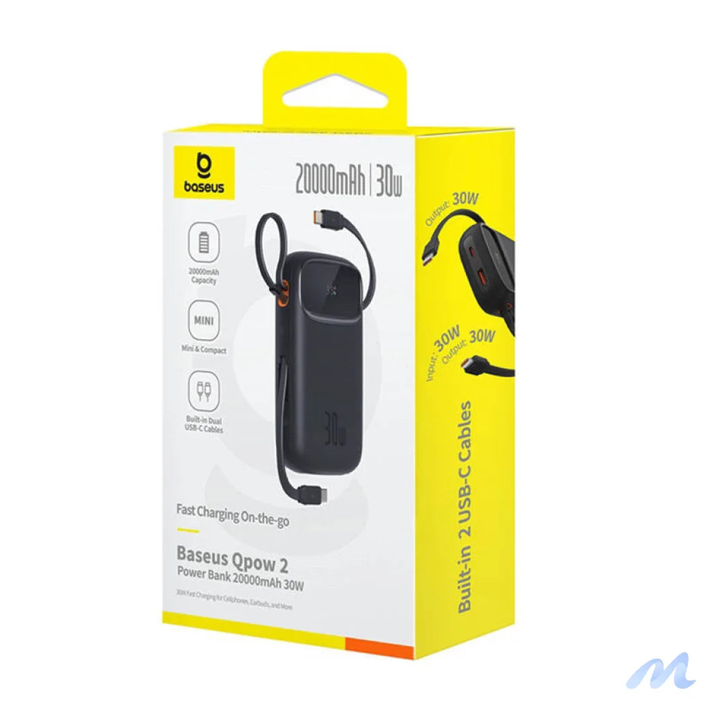 Powerbank Baseus QPow 2 20000mAh 30W 2xUSB-C (black)