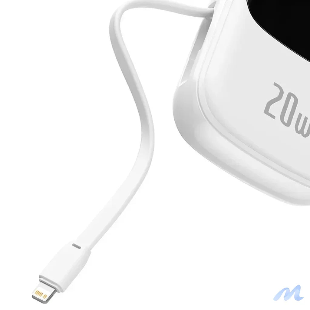 Powerbank Baseus Qpow PRO with Lightning cable, USB-C port and USB 20000mAh, 20W  (White)