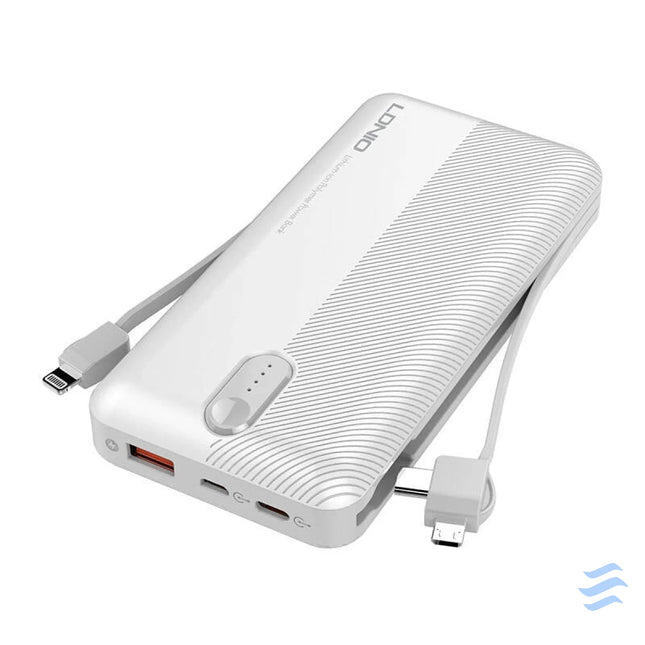 Powerbank LDNIO PL1013 10000mAh + 3in1 cable (white) Powerbanks