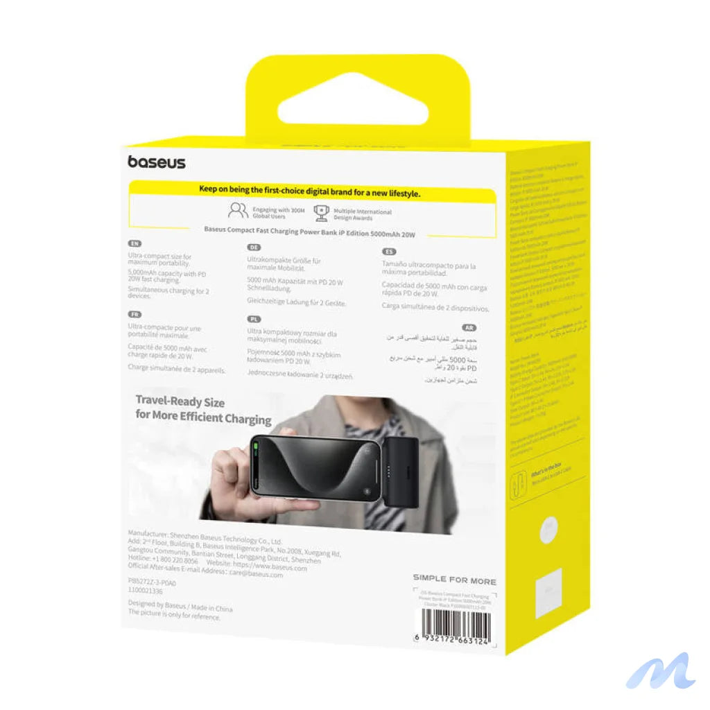 Powerbank OS-Baseus Compact IP 5000mAh 20W (black)