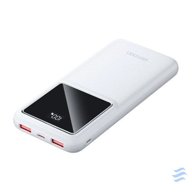 Powerbank Vention FHKW0,10000mAh Micro USB USB C 2xUSB A 22.5W (white) Powerbanks