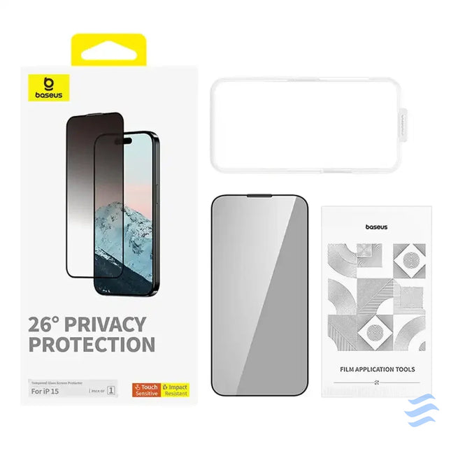 Privacy Protection Tempered Glass Baseus Diamond iPhone 15 For smartphones