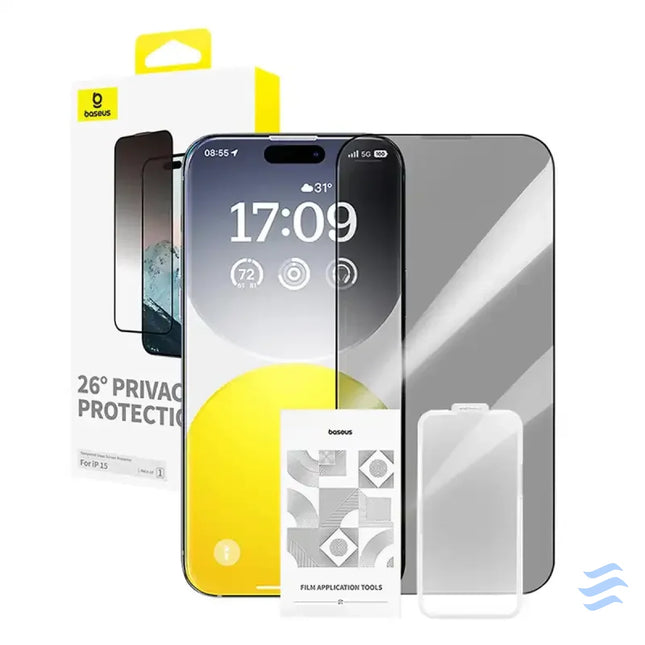 Privacy Protection Tempered Glass Baseus Diamond iPhone 15 For smartphones
