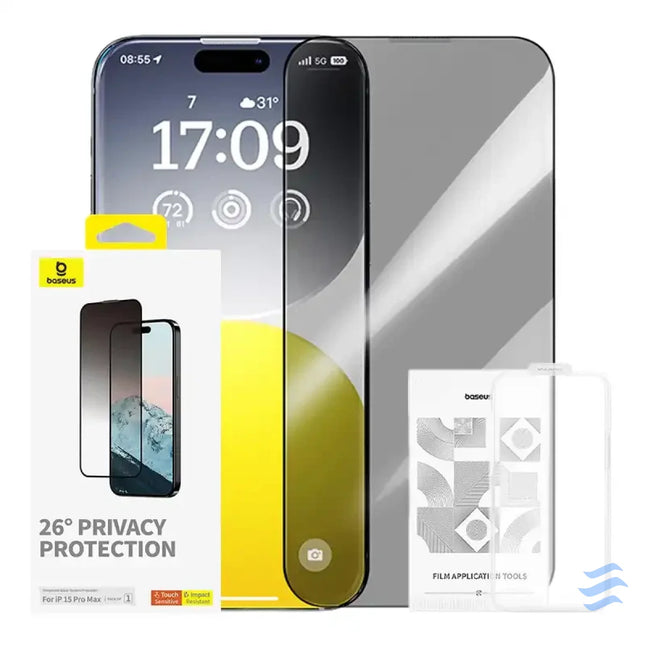 Privacy Protection Tempered Glass Baseus Diamond iPhone 15 Pro Max For smartphones