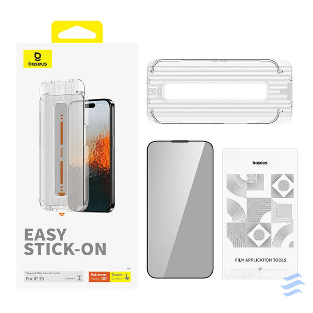 Privacy Protection Tempered Glass Baseus Sapphire iPhone 15 For smartphones