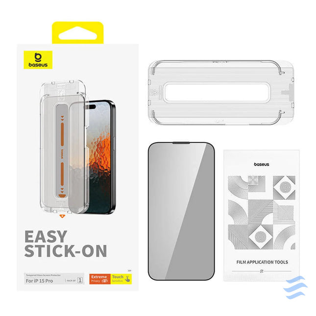 Privacy Protection Tempered Glass Baseus Sapphire iPhone 15 Pro For smartphones